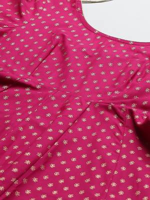Pink printed cotton long-kurtis 4
