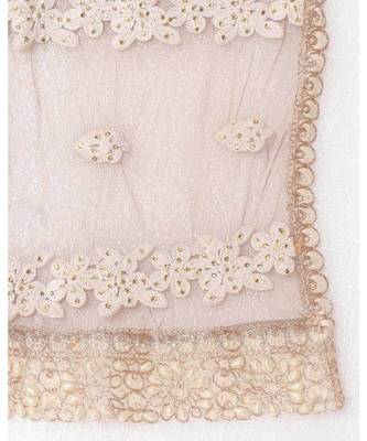 Brown Resham Embroidered Stitched Kurta Set With Broad Border Pearl studded Net Dupatta 6