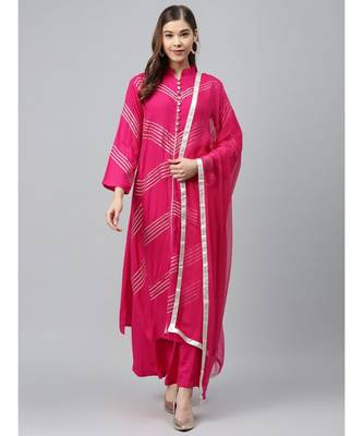 Made to Measure Kurta Pallazo Set with Geometrical Gotta Patti Embroidery & Buttons 1