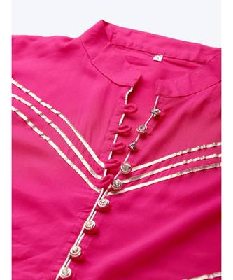 Made to Measure Kurta Pallazo Set with Geometrical Gotta Patti Embroidery & Buttons 2