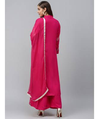 Made to Measure Kurta Pallazo Set with Geometrical Gotta Patti Embroidery & Buttons 6