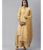 Handloom Chanderi Kurta Set with Resham Weave Paisley Pattern & Banarasi Dupatta
