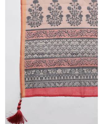 Chanderi Silk Stitched Suit with Digital Handloom & Indie Print with Maheshwari Dupatta 6