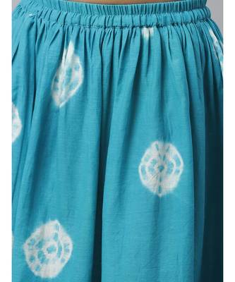 Jute Cotton Embroidered Kurta Set with Bandhej Palazzo and Mirror Embellishments 3