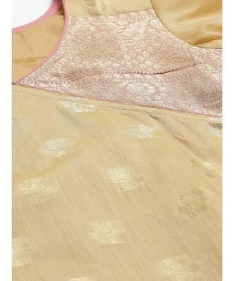 Banarasi Kurta Set with Zari meenakari Stylish weaving and Handloom dupatta 2