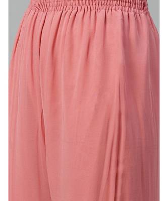 Pink Made to Measure Gota-Patti & Resham Embroidery Kurta Sharara Set with Chiffon Dupatta 5