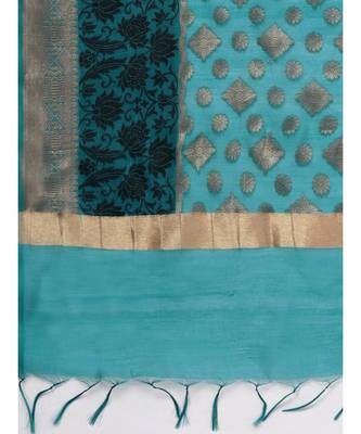 green Made-to-Measure Benarasi Kurta Set with Banarasi Handloom Dupatta and Pants 5