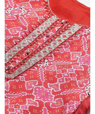 orange Mirror Neck line Art Silk Kurta,with Gotta Patti Sharara & Sequence Embroiderd Dupatta 4