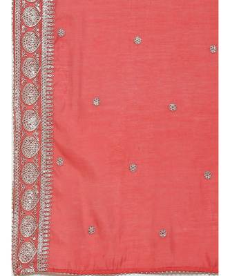 orange Mirror Neck line Art Silk Kurta,with Gotta Patti Sharara & Sequence Embroiderd Dupatta 6