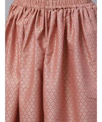 Pink Handloom Chanderi Kurta Set with Resham Weave Paisley Pattern & Banarasi Dupatta 4