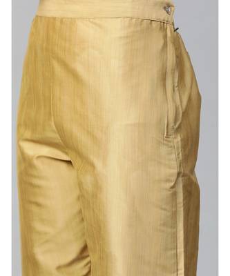 multicolor Made To Measure Fusion Woven Pastel Kurta Set with Gotta Patti Tassels & Pants 3