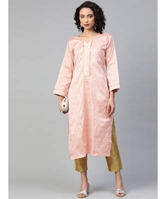 multicolor Made To Measure Fusion Woven Pastel Kurta Set with Gotta Patti Tassels & Pants 6