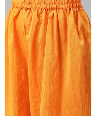 multicolor Made To Measure Fusion Woven Kurta Set with Stone Buttons,Tassels & Contrast Pants 3