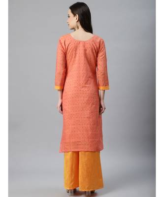 multicolor Made To Measure Fusion Woven Kurta Set with Stone Buttons,Tassels & Contrast Pants 5