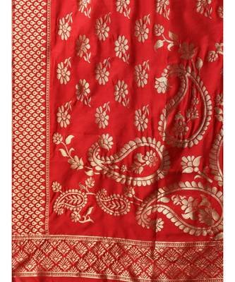 multicolor Banarasi Silk Stitched Suit Dupatta with Pallazzos , Gold Tassels & Banarasi Dupatta 4