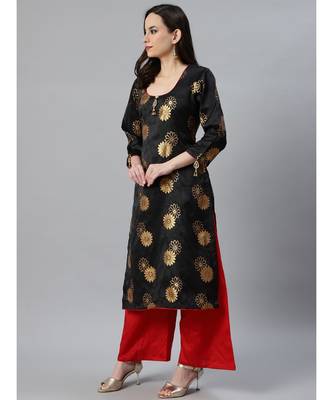 multicolor Banarasi Silk Stitched Suit Dupatta with Pallazzos , Gold Tassels & Banarasi Dupatta 5