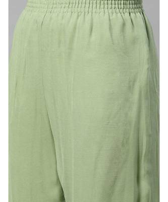 green Made to Measure Gota-Patti & Resham Embroidery Kurta Sharara Set with Chiffon Dupatta 5