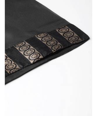 Black Made to Measure Kurta Pallazo Set With Gold Foil Print and tassled fringed hemline 6