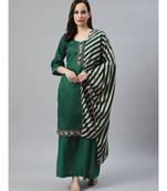 multicolor Cotton Stitched Kurta Sharara Set With Printed Gotta Pati Dupatta & Bell Sleeves