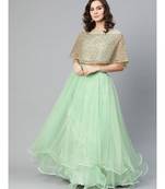 Green embroidered Net readymade-lehenga-cholis