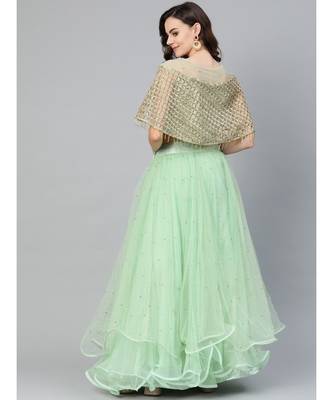 Green embroidered Net readymade-lehenga-cholis 2