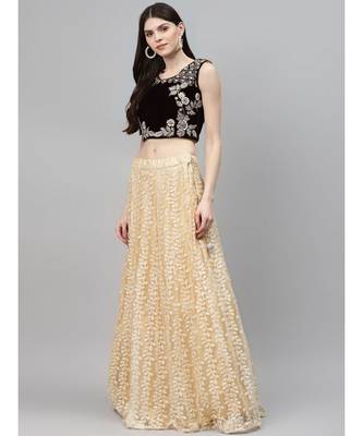 Gold embroidered Net readymade-lehenga-cholis 2