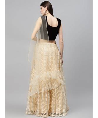 Gold embroidered Net readymade-lehenga-cholis 3