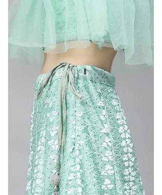 green embroidered rayon readymade-lehenga-cholis 5