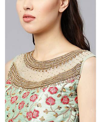 green embroidered Net readymade-lehenga-cholis 4