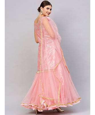 Pink embroidered Net readymade-lehenga-cholis 2