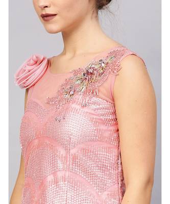 Pink embroidered Net readymade-lehenga-cholis 4