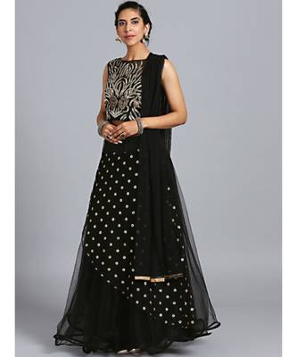 Black embroidered Net readymade-lehenga-cholis 1