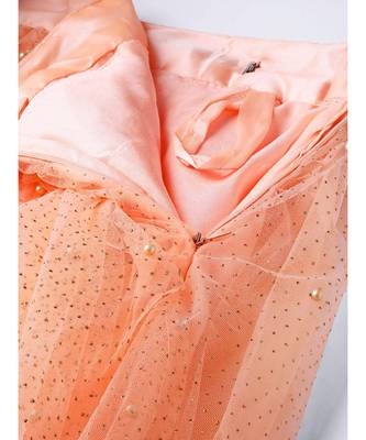 Peach embroidered Net readymade-lehenga-cholis 5