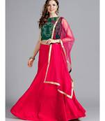 Pink plain Art Silk readymade-lehenga-cholis