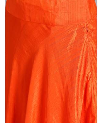 Orange plain Art Silk readymade-lehenga-cholis 5