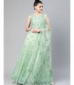 Green embroidered Net readymade-lehenga-cholis