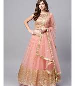 Pink embroidered Net readymade-lehenga-cholis