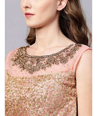 Pink embroidered Net readymade-lehenga-cholis 4