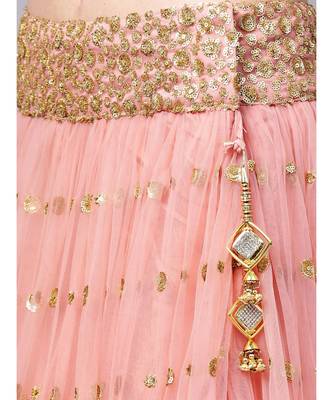 Pink embroidered Net readymade-lehenga-cholis 5