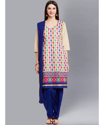 Cream cotton cotton salwar 1