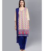 Cream cotton cotton salwar