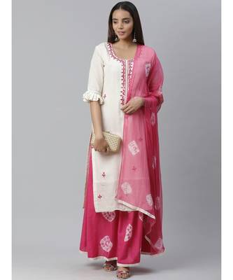 Cream cotton cotton salwar 1