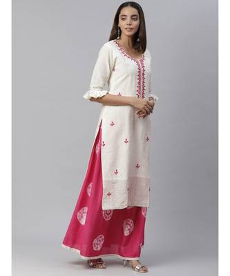 Cream cotton cotton salwar 2