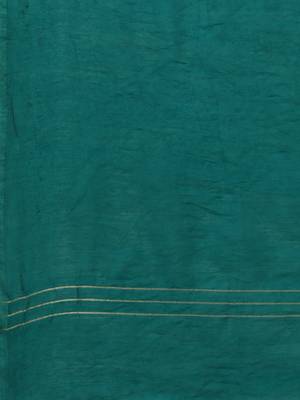 Black & Sea Green Color Bandhani Unstitched Dress Material 4