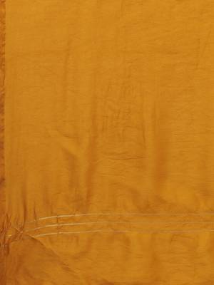 Green & Mustard Color Bandhani Unstitched Dress Material 4