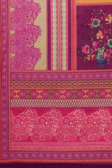 Magenta Color Printed Dupatta Unstitched Dress Material