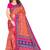 Multicolor printed art silk saree with blouse
