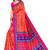 Multicolor printed art silk saree with blouse