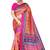 Multicolor printed art silk saree with blouse