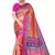 Multicolor printed art silk saree with blouse